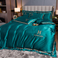 Washed silk bed sheet bedding set factory